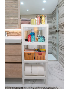 Estante plástico blanco 4 niveles 39x23x92,3cm 2