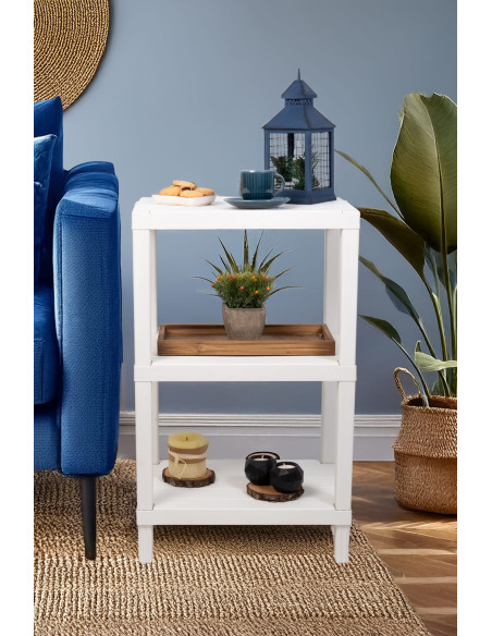 Estante plástico blanco 3 niveles 39x23x65,7cm