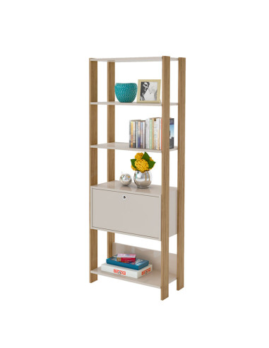 Estante Match Café - Mueble para Living de Madera y Metal