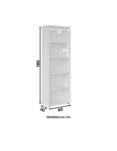 Estante Multy Blanco 60x30x180 cm - Estante para Living