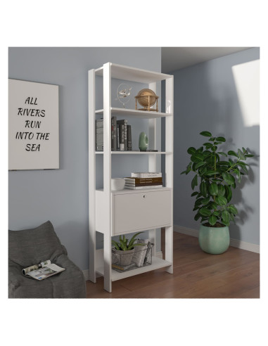 Estante Match Blanco 63x32x166 cm - Muebles para Living