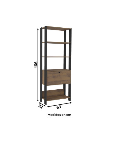 Estante Match - Estantería Industrial de 4 Repisas para Living