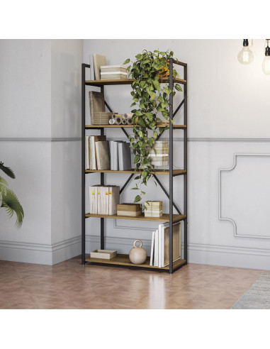 Estante Industrial Novi 5 Niveles - Estilo Moderno para Living