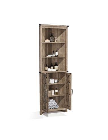 Estante Esquinero Vinh Café - Diseño Rústico y Contemporáneo