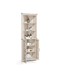 Estante Esquinero Vinh Gris - Diseño Rústico y Contemporáneo 2