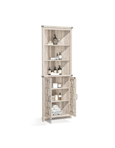 Estante Esquinero Vinh Gris - Diseño Rústico y Contemporáneo