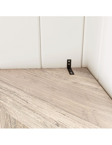 Estante Esquinero Vinh Gris - Diseño Rústico y Contemporáneo