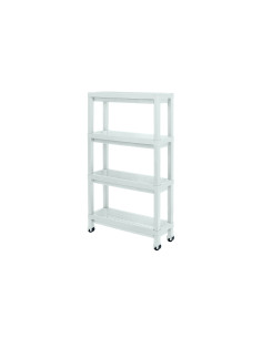 Carro plástico blanco 4 niveles 37x24,5x92,3cm