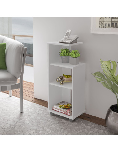 Mesa Apoyo Bis Blanco - Mesa Lateral Funcional y Decorativa