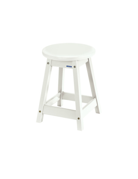 Taburete bajo cuerina blanco