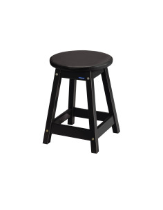 Taburete bajo cuerina negro