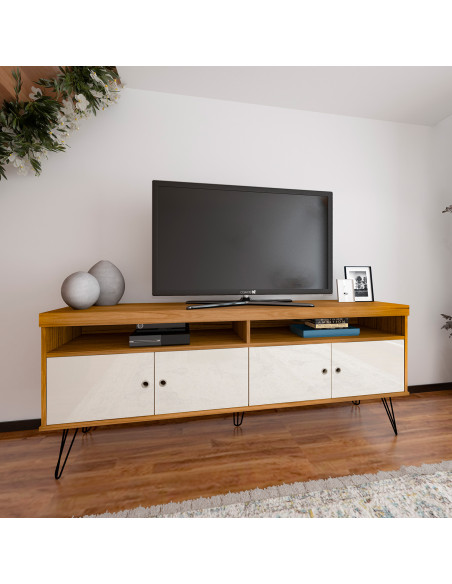 Rack TV Liberty café-blanco