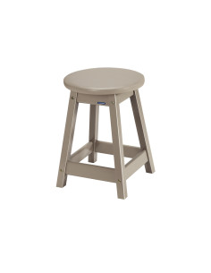 Taburete bajo cuerina gris