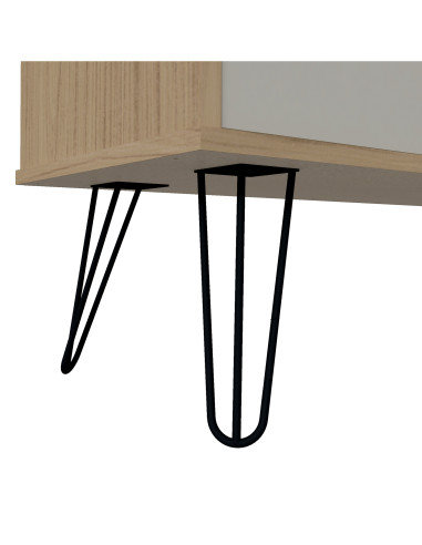 Rack TV Liberty Café-Blanco: Diseño Vintage y Funcionalidad