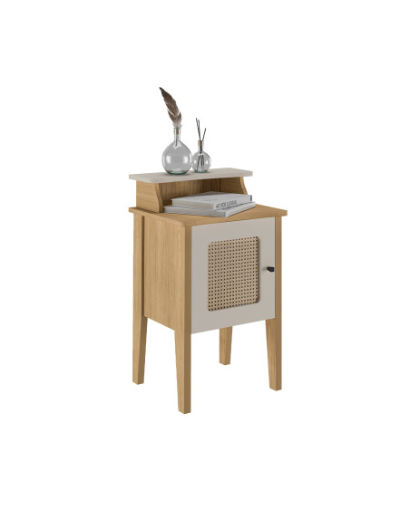 Mesa de apoyo Charlotte roble-blanco