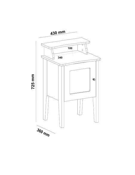 Mesa de apoyo Charlotte roble-blanco
