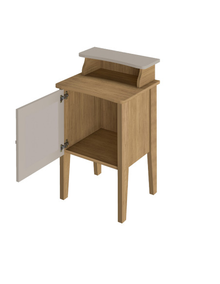 Mesa de apoyo Charlotte roble-blanco