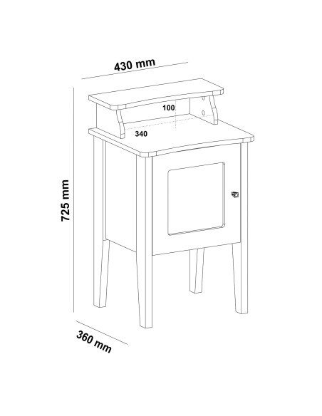 Mesa de apoyo Charlotte - Roble/Menta