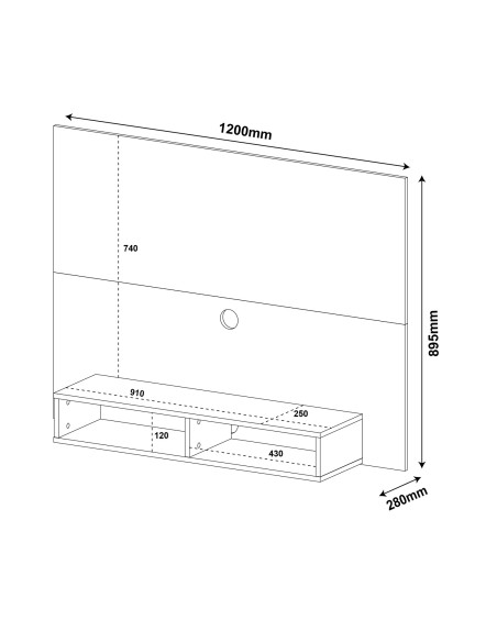 Panel TV Flash - negro