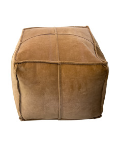 Pouf velvet café 50x50x40cm
