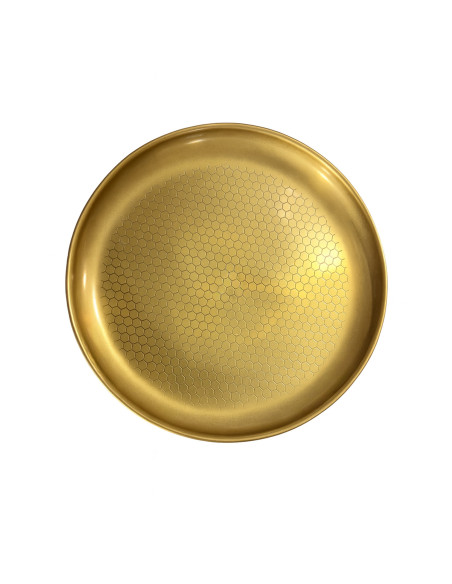 Mesa lateral dorada 39x39x42cm