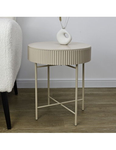 Mesa Lateral Bart 40x40x48 cm Metal/Madera - Estilo Moderno