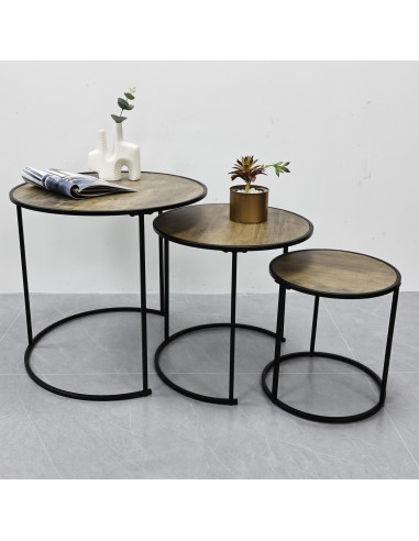 Mesa Lateral Donovan Set 3 - Mesas Laterales para Living