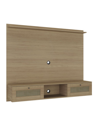 Panel TV Trama Puertas Basculantes Ratán 160x135cm