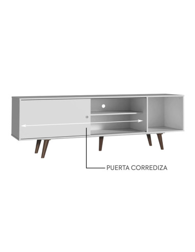 Rack TV 65" Dubai Blanco - Mueble Moderno para Living