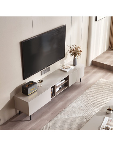 Rack TV Ocelot Bicolor Café + Gris 180x35x41,7cm - Living