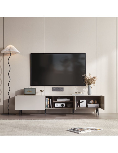 Rack TV Ocelot Bicolor Café + Gris 180x35x41,7cm - Living