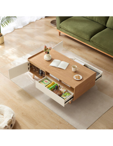 Mesa Centro Basilea con Cajones - Estilo Moderno para Living