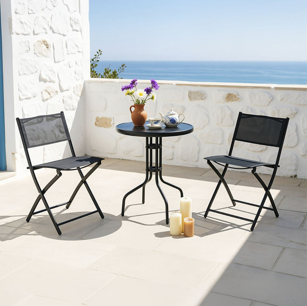 Juego balcon 3pcs Milos negro