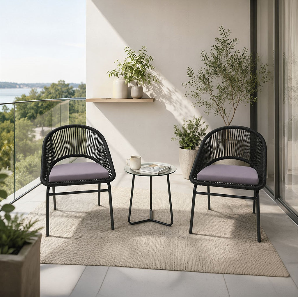 Juego balcon 3pcs Oslo negro