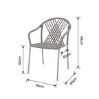 Juego balcon 3pcs Cannes gris claro