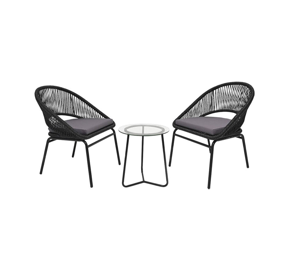 Juego balcon 3pcs Oslo negro