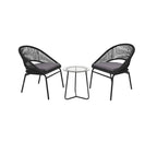 Juego balcon 3pcs Oslo negro
