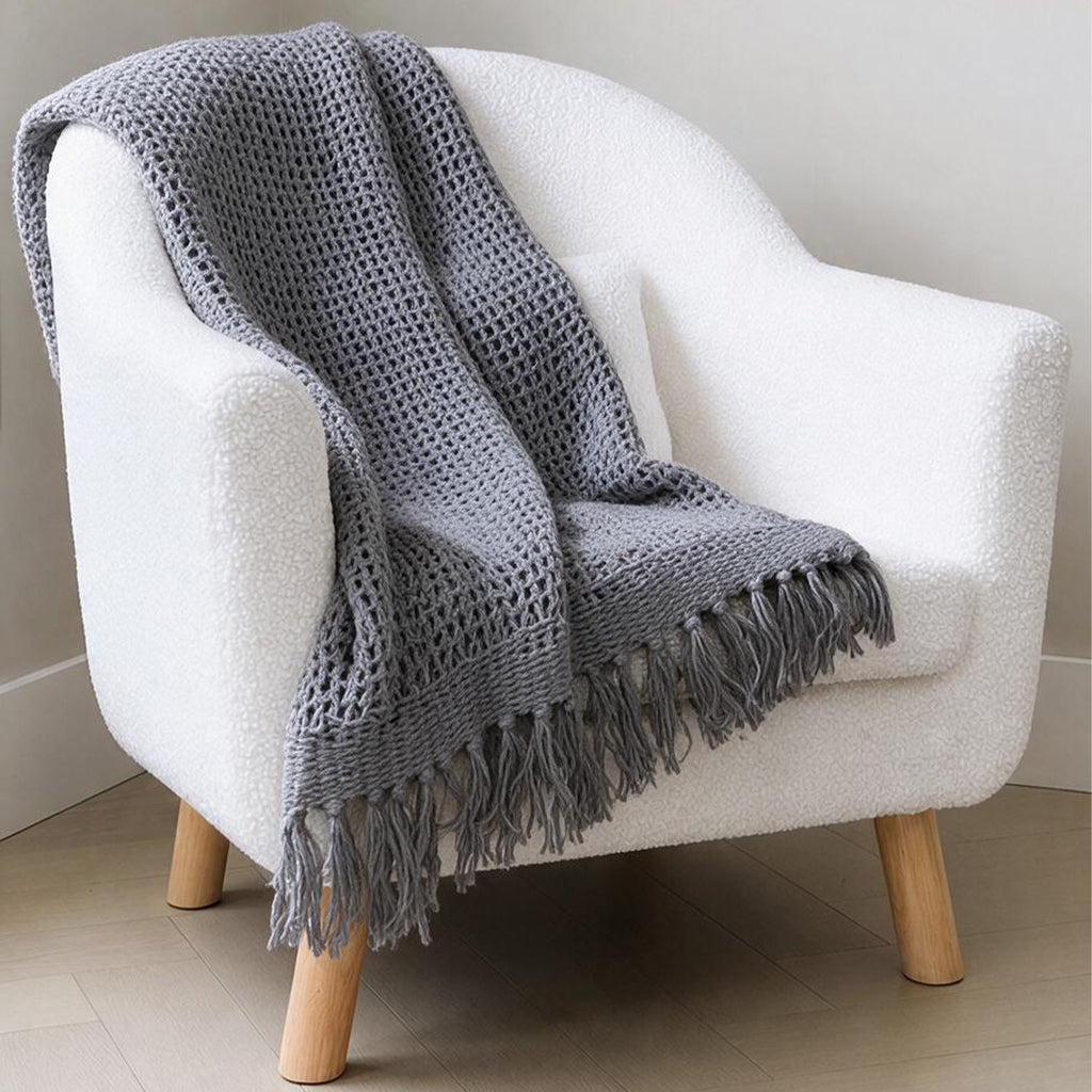 Manta 130x170cm tejida gris