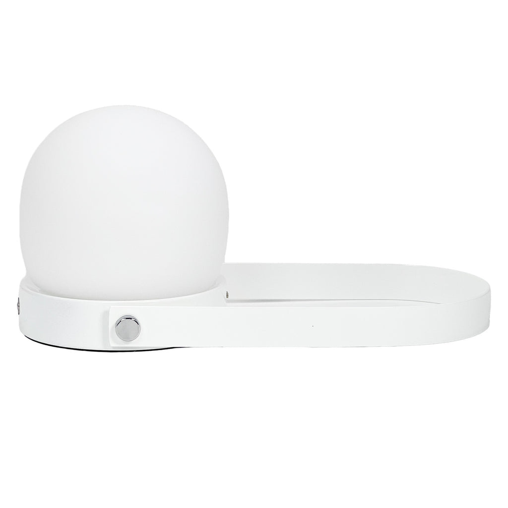 Lámpara mesa esfera blanca