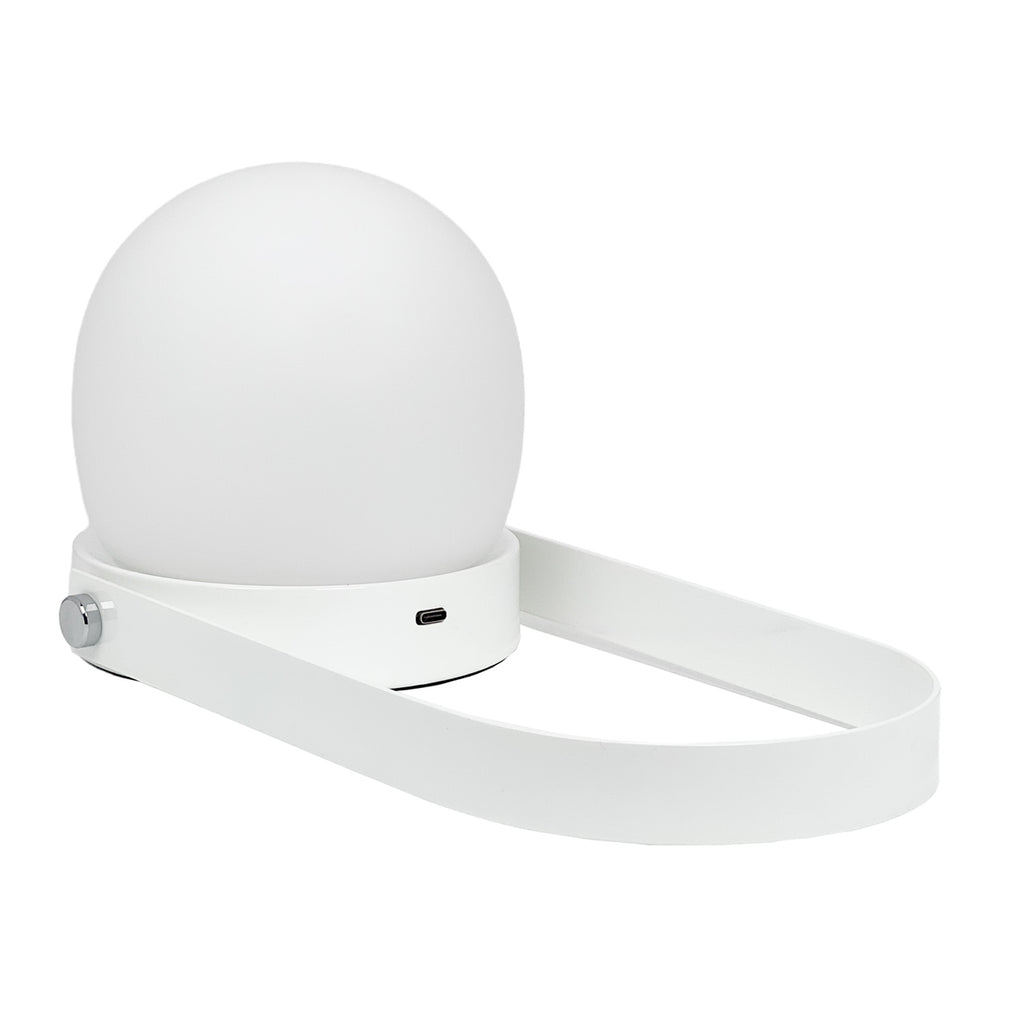 Lámpara mesa esfera blanca