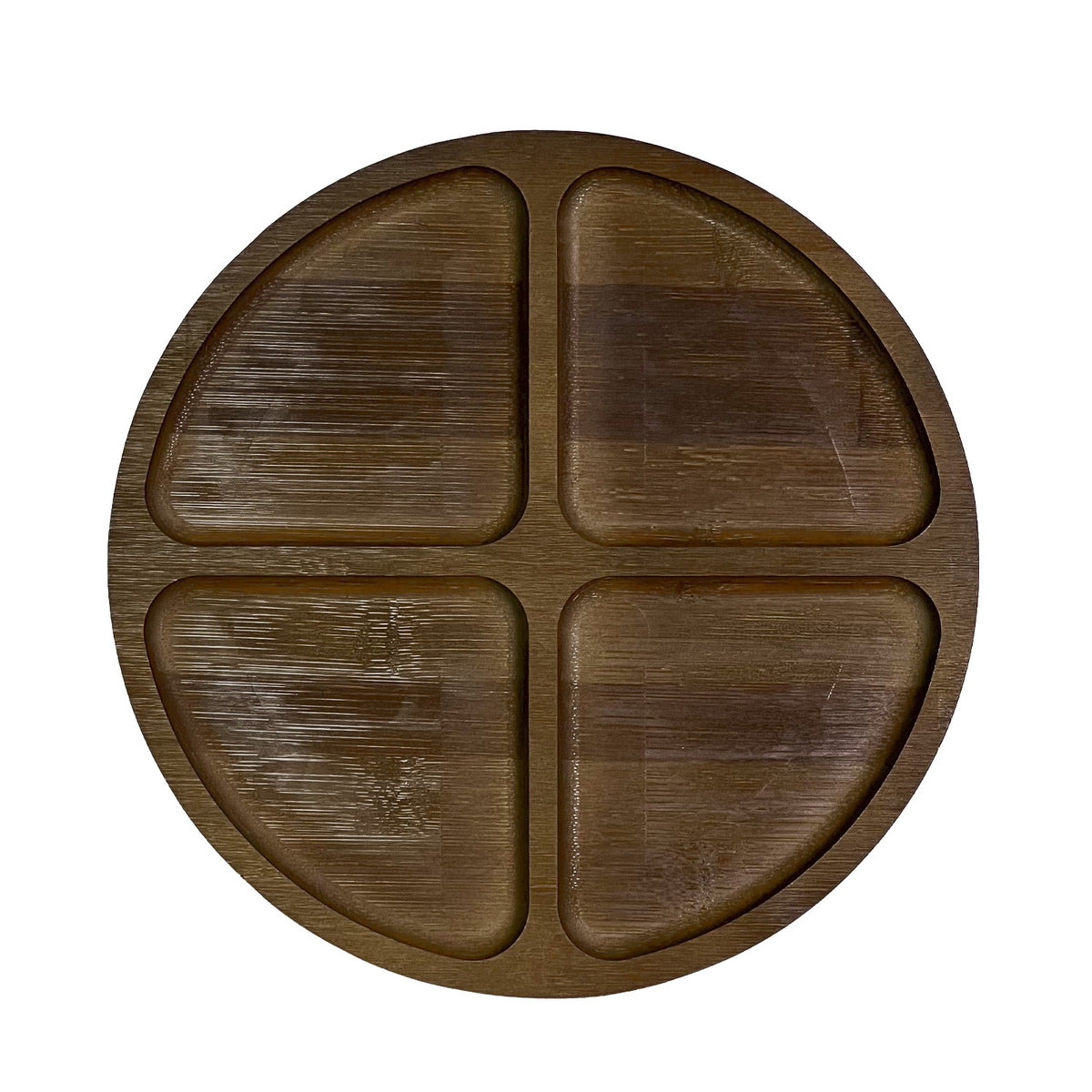 Plato picoteo acacia 4 divisiones 24,5cm