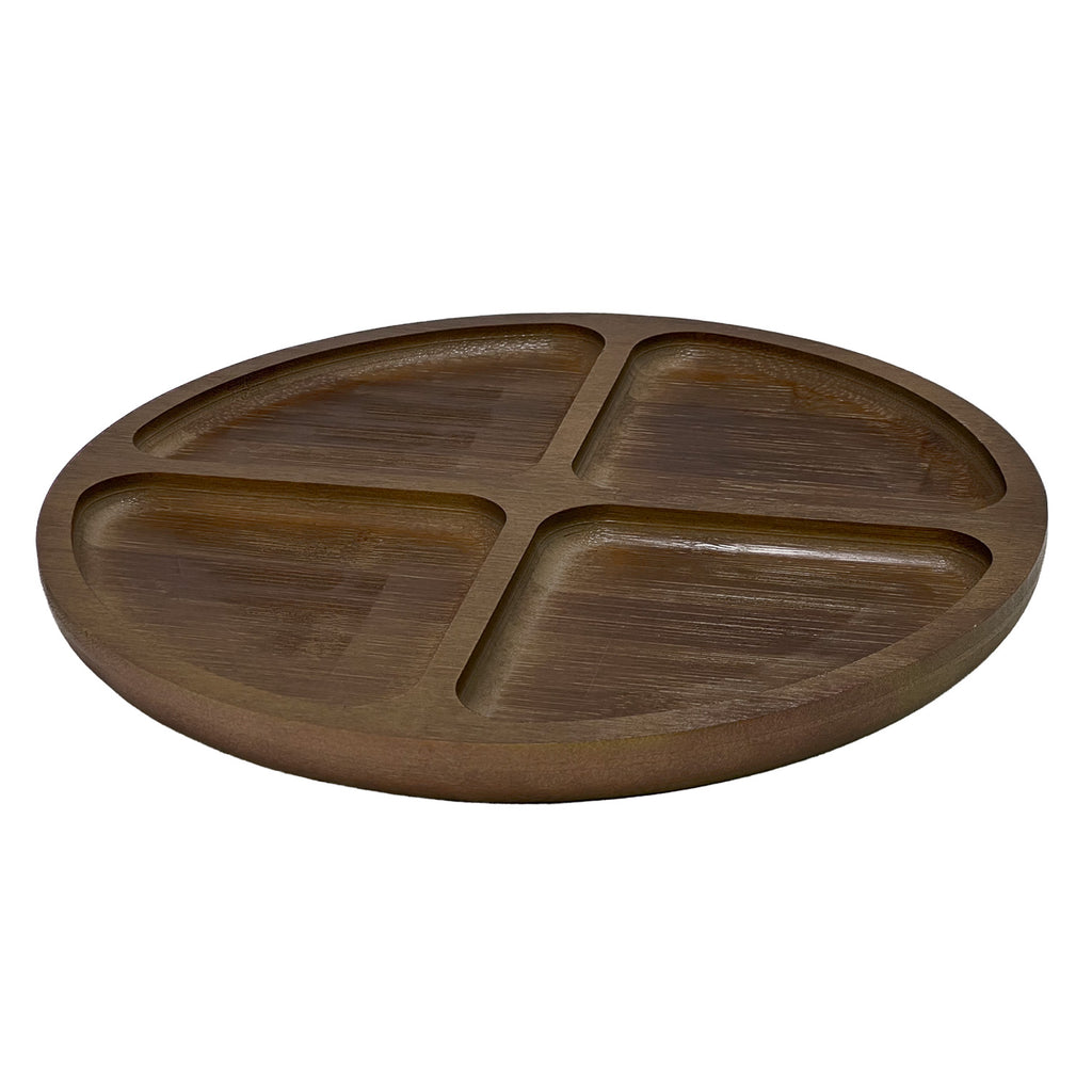 Plato picoteo acacia 4 divisiones 24,5cm