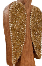 Angel de madera con mostacillas 21,5cm
