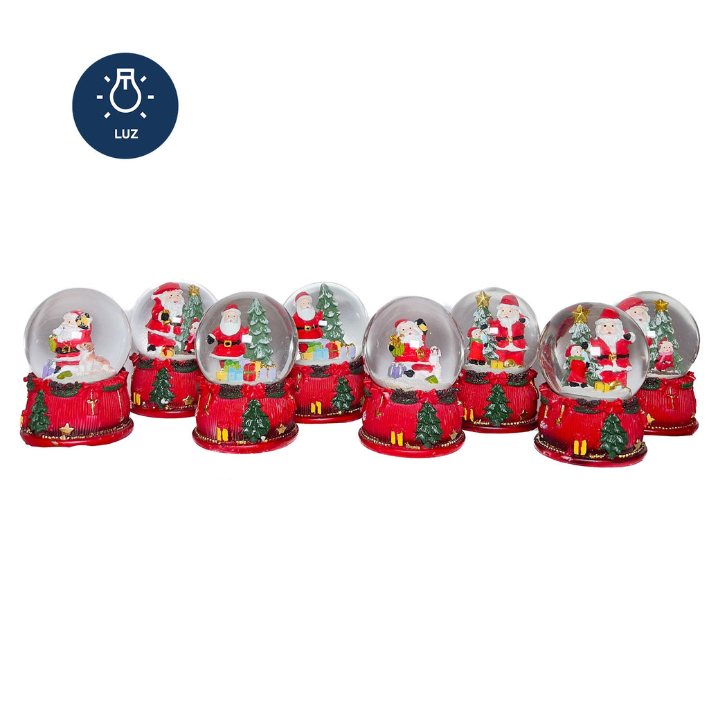 Bola agua navidad c/luz 6cm