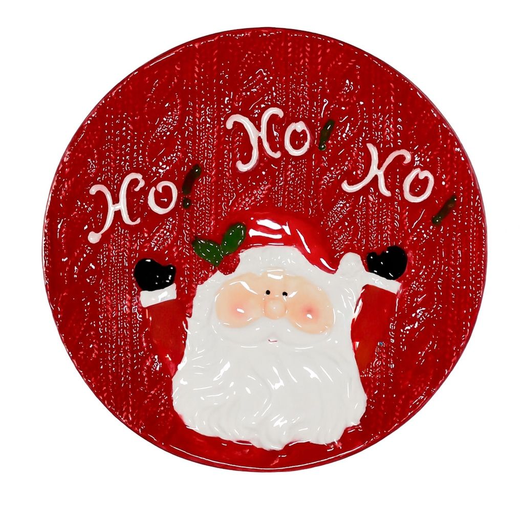 Plato navidad 20,5x2,4cm cerámica pascuero