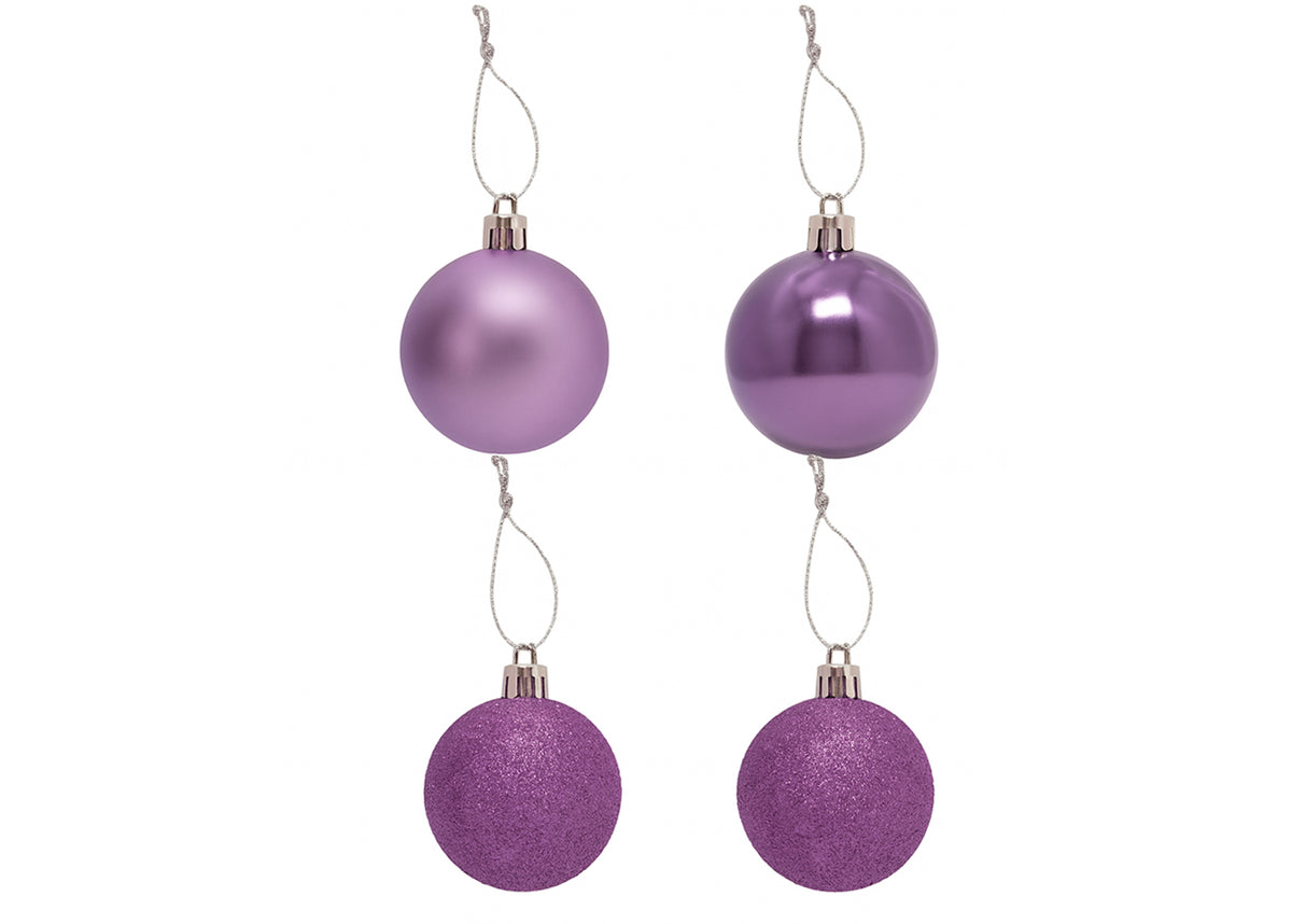 Bola navidad 7cm 20pcs lila