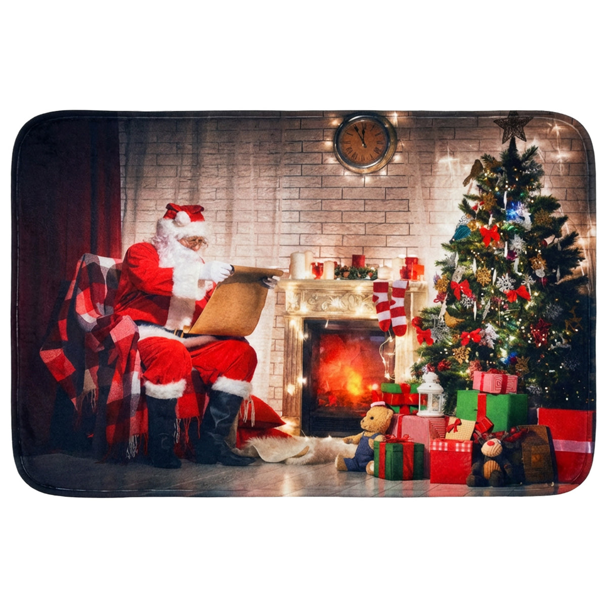 Alfombra navidad 38x58cm chimenea