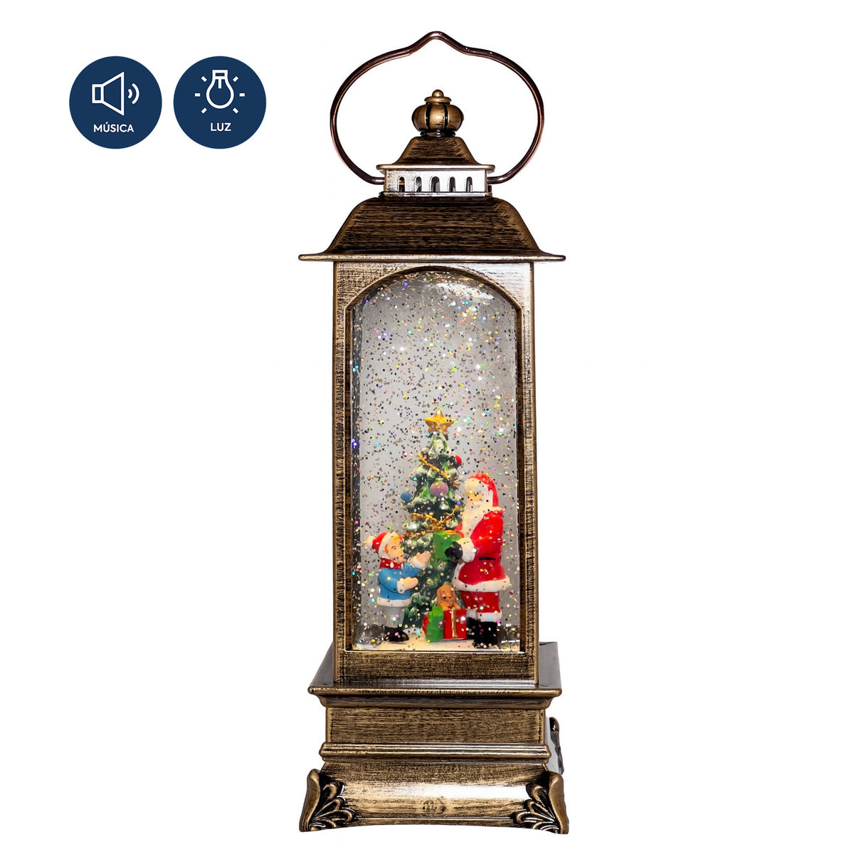 Farol navidad con luz y sonido 29cm