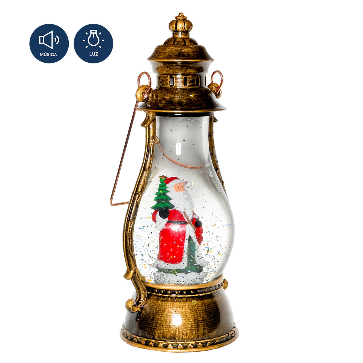 Farol navidad con luz y sonido 30cm