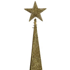 Figura navideña 150cm 60 luces LED árbol triangular dorado
